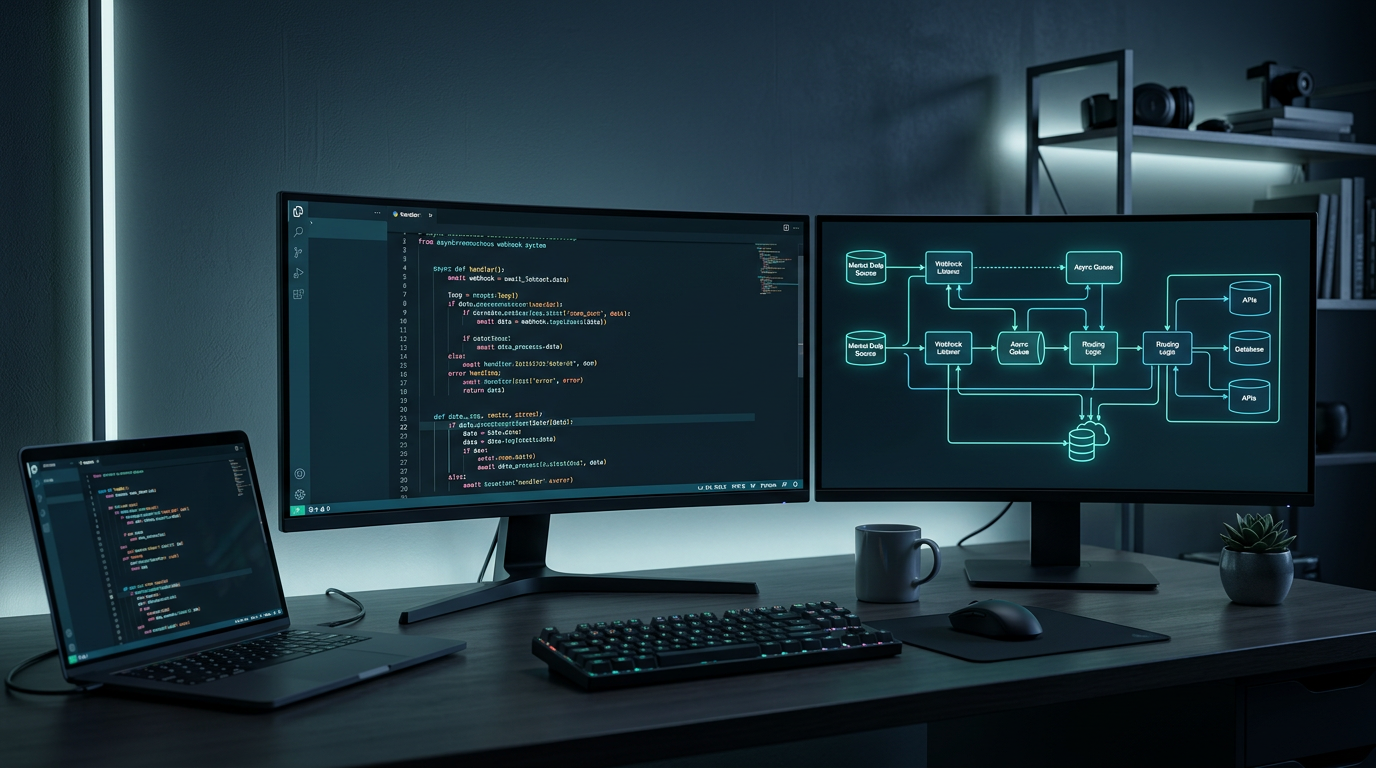 Cover image for the article Building Event-Driven Trading Systems: Ingesting Crypto and Forex Signal Webhooks with Python and FastAPI