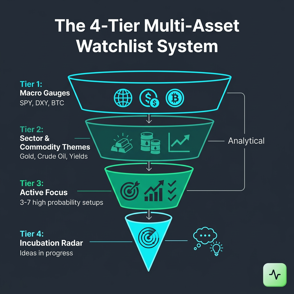 Infographic explaining How to Build a Multi-Asset Trading Watchlist That Actually Helps You Research