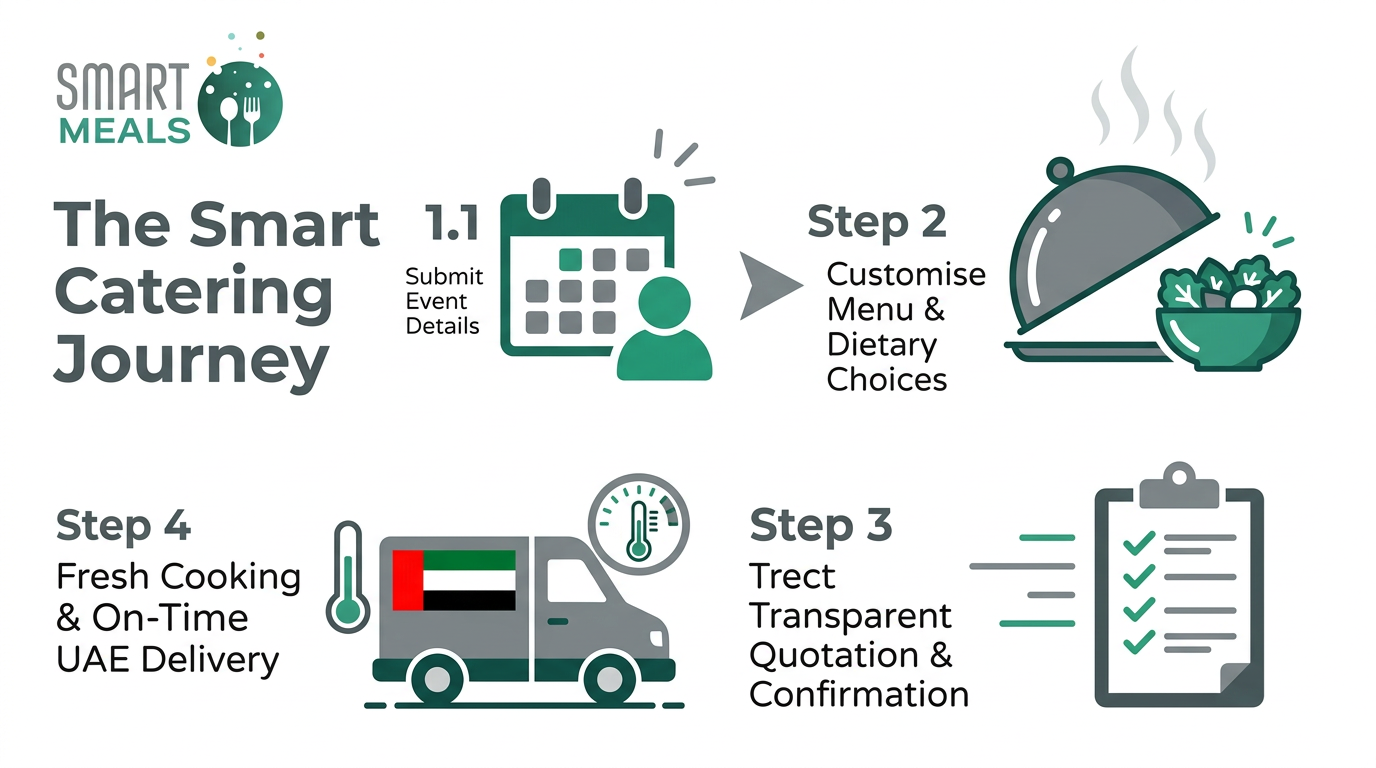 Smart Catering: Easy Food Solutions for Corporate Events, Parties & Gatherings infographic