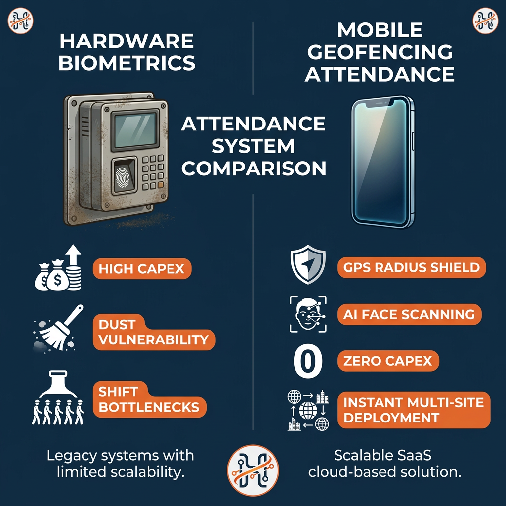 Infographic: Biometric vs. Mobile Geofencing Attendance: What Works Best for Deskless Workforces?