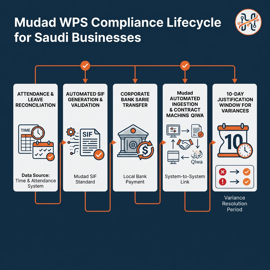 Infographic: Saudi Wage Protection System (WPS): Step-by-Step Compliance Guide for Mudad