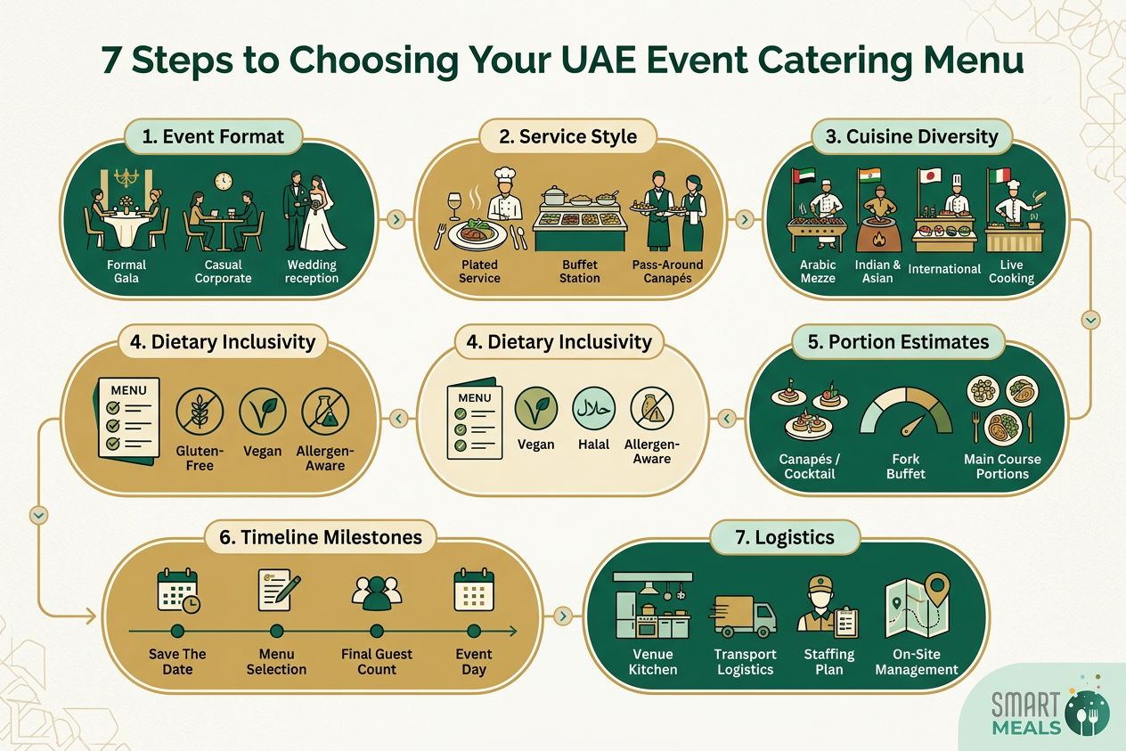 How to Choose the Right Catering Menu for Your UAE Event infographic