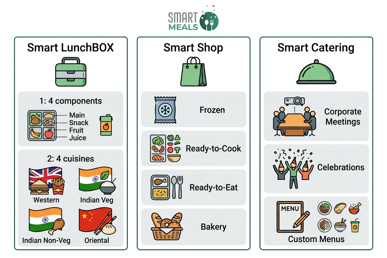 Smart LunchBOX vs. Smart Shop vs. Smart Catering: Which Smart Meals Service Is Right for You? infographic