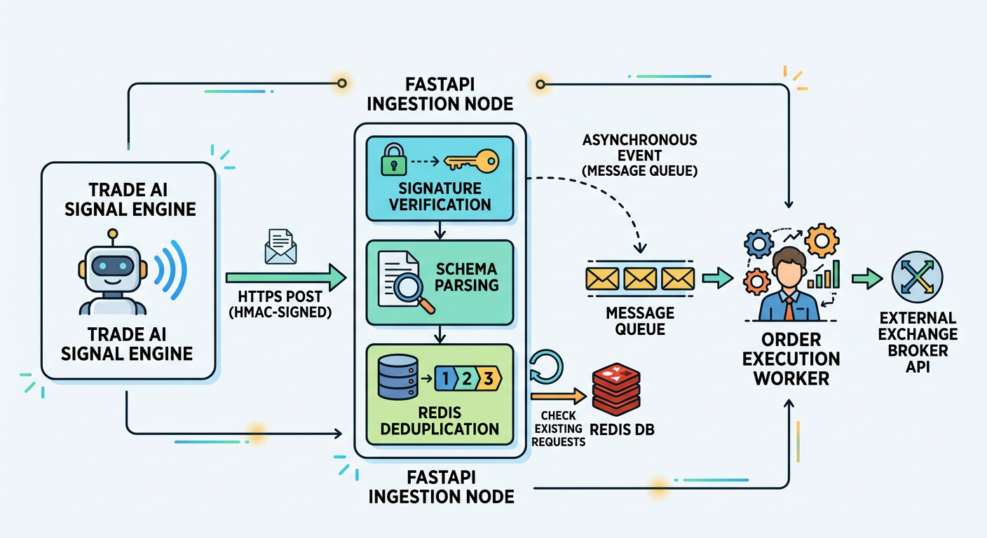 Infographic explaining Building Event-Driven Trading Systems: Ingesting Crypto and Forex Signal Webhooks with Python and FastAPI
